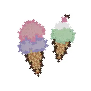 Plus Plus Ice Cream Cones Puzzle By Number